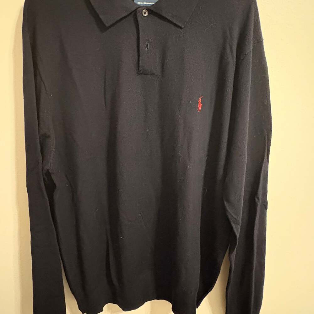 Polo Ralph Lauren Washable Merino Wool Long-Sleeve Polo Sweater XL